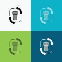 afval. beschikbaarheid. afval. beheer. recycle icoon over- divers achtergrond. glyph stijl ontwerp. ontworpen voor web en app. eps 10 vector illustratie