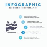 verzekering. Gezondheid. familie. leven. hand- infographics sjabloon voor website en presentatie. glyph grijs icoon met blauw infographic stijl vector illustratie.