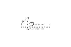 eerste ng brief handtekening logo sjabloon elegant ontwerp logo teken symbool sjabloon vector icoon