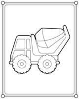 betonmixer vrachtwagen geschikt voor kinderen kleurplaten pagina vectorillustratie vector