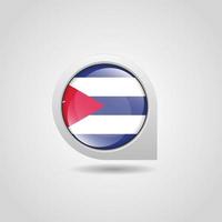 Cuba vlag kaart pin vector