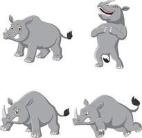 tekenfilm boos neushoorn verzameling reeks vector