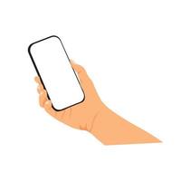 vector illustratie van persoon Holding slim telefoon, hand- Holding slim telefoon