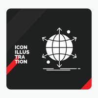 rood en zwart creatief presentatie achtergrond voor bedrijf, Internationale, netto, netwerk, web glyph icoon vector