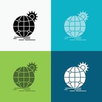 Internationale. bedrijf. wereldbol. wereld breed. uitrusting icoon over- divers achtergrond. glyph stijl ontwerp. ontworpen voor web en app. eps 10 vector illustratie