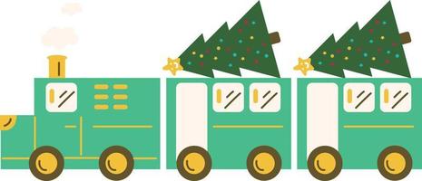 Kerstmis trein. slingers, vlaggen, etiketten, bubbels, linten en stickers. verzameling van vrolijk Kerstmis decoratief pictogrammen vector