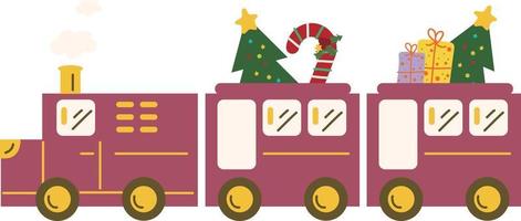 Kerstmis trein. slingers, vlaggen, etiketten, bubbels, linten en stickers. verzameling van vrolijk Kerstmis decoratief pictogrammen vector