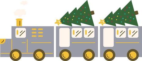 Kerstmis trein. slingers, vlaggen, etiketten, bubbels, linten en stickers. verzameling van vrolijk Kerstmis decoratief pictogrammen vector