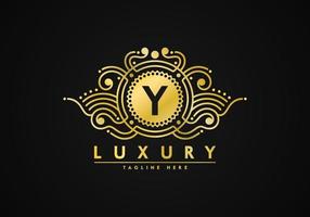 brief y luxe decoratie logo vector