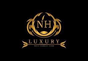 eerste nh luxe logo sjabloon decoratie vector