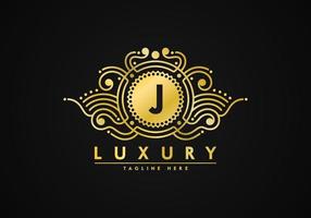 brief j luxe decoratie logo vector