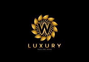 brief w gouden bloem luxe logo vector