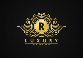 brief r luxe decoratie logo vector