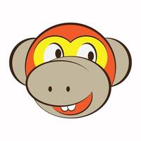 grappig tekenfilm hoofd aap vector illustratie