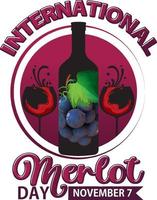 Internationale merlot dag poster ontwerp vector