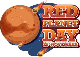 rood planeet dag logo ontwerp vector