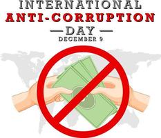 Internationale anti corruptie dag poster ontwerp vector