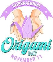 Internationale origami dag banier ontwerp vector