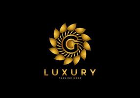 brief g gouden bloem luxe logo vector