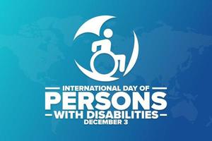 Internationale dag van personen met handicaps. december 3. vakantie concept. sjabloon voor achtergrond, banier, kaart, poster met tekst inscriptie. vector eps10 illustratie.