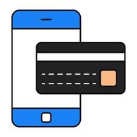 mobiel kaart betaling icoon in modieus vector ontwerp