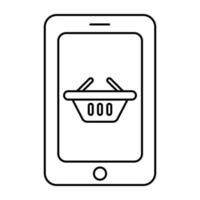 modern design icoon van mobiel winkelen vector