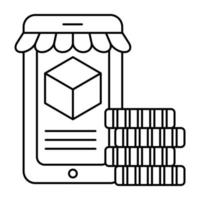 perfect ontwerp icoon van mobiel winkel vector