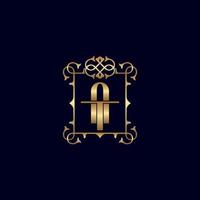 Bij of ta goud overladen Koninklijk luxe logo vector