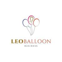 Leo dierenriem met ballon icoon logo ontwerp sjabloon vector