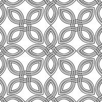 bloemen geometrische naadloze lijnpatroon in Keltische stijl. stijlvolle decoratieve monochrome achtergrond met bloemblaadjes vector