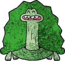 tekenfilm groen schildpad vector