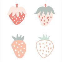 gemakkelijk hand- getrokken modern vers aardbei. gezond voeding Product. vector geïsoleerd illustratie fruit voor afdrukken.