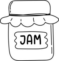 tekening sticker een pot van jam gebonden met een lint vector