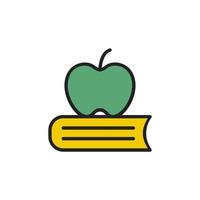 appel Aan boek icoon ontwerp vector