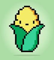 8 beetje pixels maïs . groenten voor spel middelen in vector illustratie.