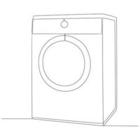 het wassen machine doorlopend lijn tekening vector