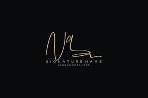 eerste nq brief handtekening logo sjabloon elegant ontwerp logo teken symbool sjabloon vector icoon