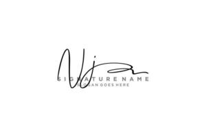 eerste nj brief handtekening logo sjabloon elegant ontwerp logo teken symbool sjabloon vector icoon