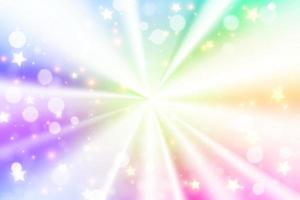 holografische radiaal folie helling achtergrond met sterren sparcles en bokeh. fantasie cirkel conisch textuur. regenboog eenhoorn behang. vector illustratie