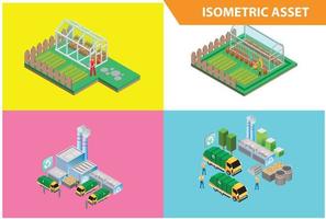 modern 3d isometrische reeks verzameling slim tuinieren technologie illustratie in wit geïsoleerd achtergrond met mensen en digitaal verwant Bedrijfsmiddel vector