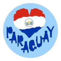 liefde Paraguay, Amerika. wijnoogst nationaal vlag in silhouet van hart gescheurd papier grunge structuur stijl. onafhankelijkheid dag achtergrond. mooi zo idee voor retro insigne, banier, t-shirt grafisch ontwerp. vector