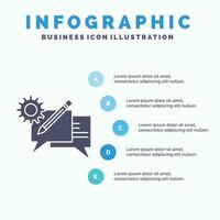 chatten. communicatie. discussie. instelling. bericht infographics sjabloon voor website en presentatie. glyph grijs icoon met blauw infographic stijl vector illustratie.