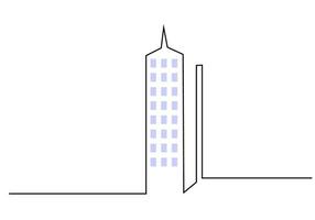 een doorlopend single lijn van vaststelling buitenkant toren vector