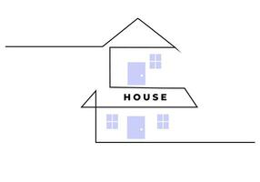 een doorlopend single lijn van vaststelling buitenkant huis vector