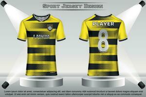 voetbal Jersey mockup Amerikaans voetbal Jersey ontwerp Aan de podium sublimatie sport t overhemd ontwerp verzameling voor racen, wielersport, gamen, motorcross vector