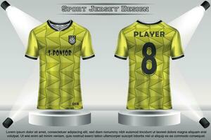 voetbal Jersey mockup Amerikaans voetbal Jersey ontwerp Aan de podium sublimatie sport t overhemd ontwerp verzameling voor racen, wielersport, gamen, motorcross vector