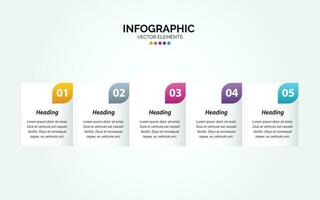 horizontaal infographic ontwerp sjabloon met 5 opties of stappen. vector