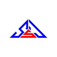 ssj brief logo creatief ontwerp met vector grafisch, ssj gemakkelijk en modern logo in driehoek vorm geven aan.