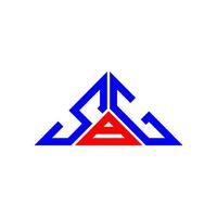 sbg brief logo creatief ontwerp met vector grafisch, sbg gemakkelijk en modern logo in driehoek vorm geven aan.