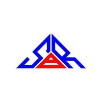 sbr brief logo creatief ontwerp met vector grafisch, sbr gemakkelijk en modern logo in driehoek vorm geven aan.